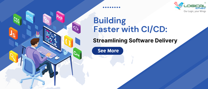 Blue And White Modern Custom Software Development Facebook Ad (700 x 300 px)