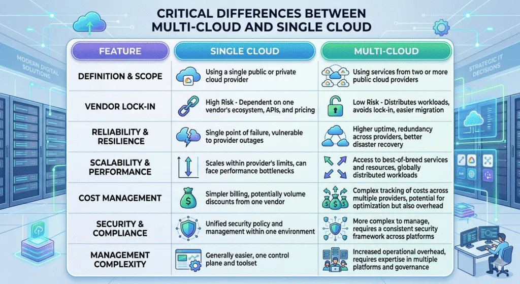 Critical Differences Between Multi Cloud And Single Cloud